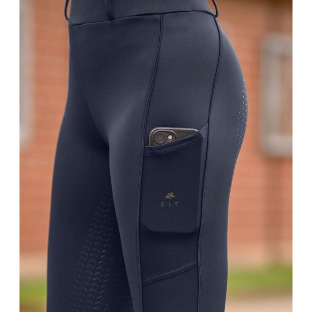 ELT Legginsy Jeździeckie Essential Kids Full Grip Deepblue