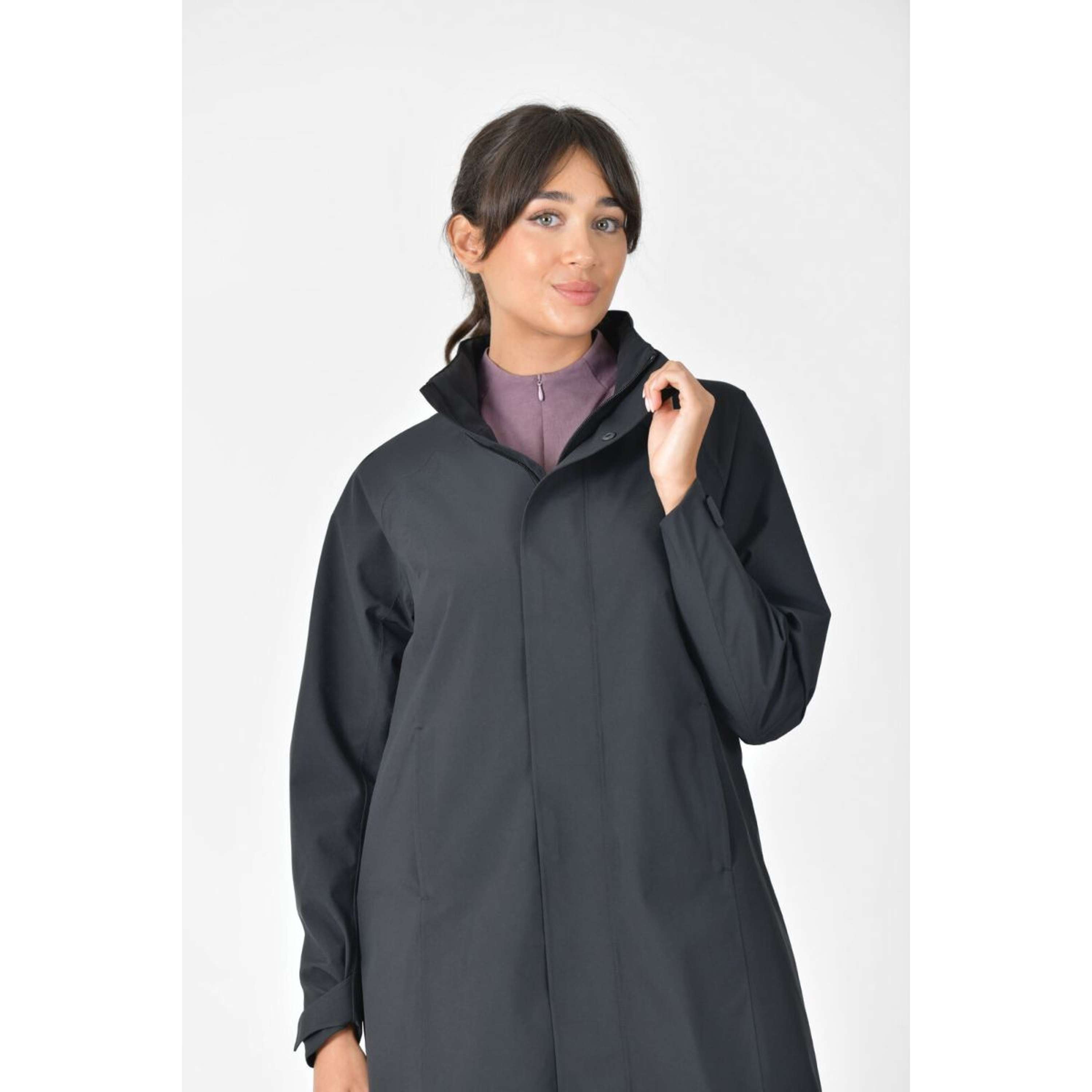 WeatherBeeta Długi Płaszcz Windbreaker Longline Czarny