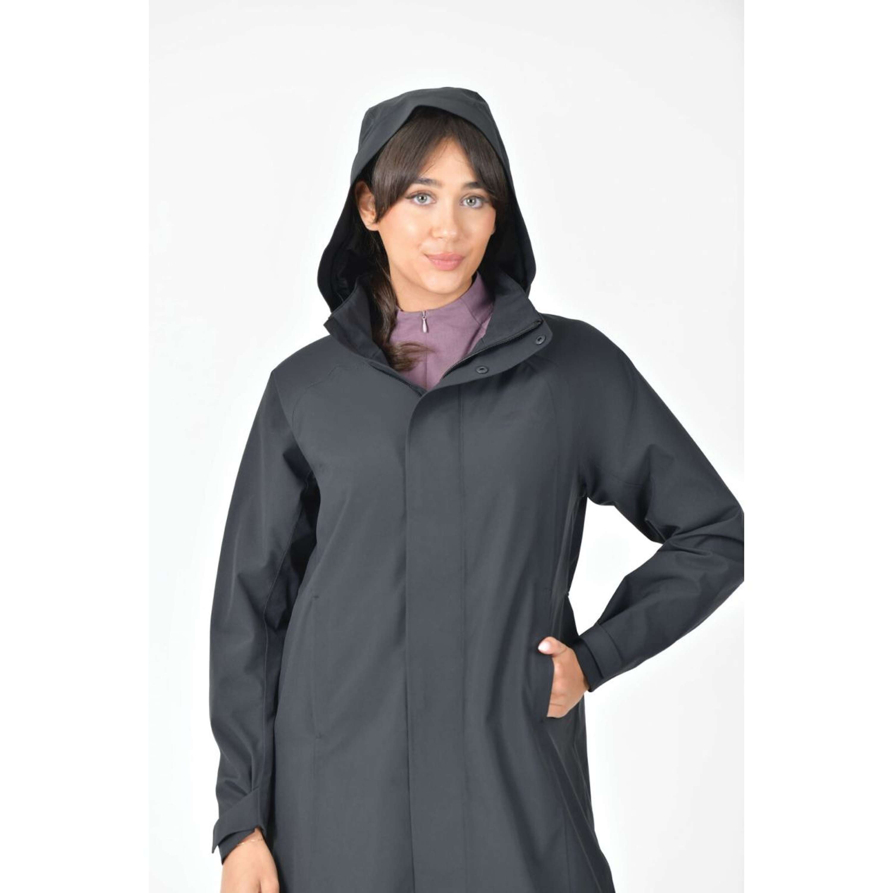 WeatherBeeta Długi Płaszcz Windbreaker Longline Czarny
