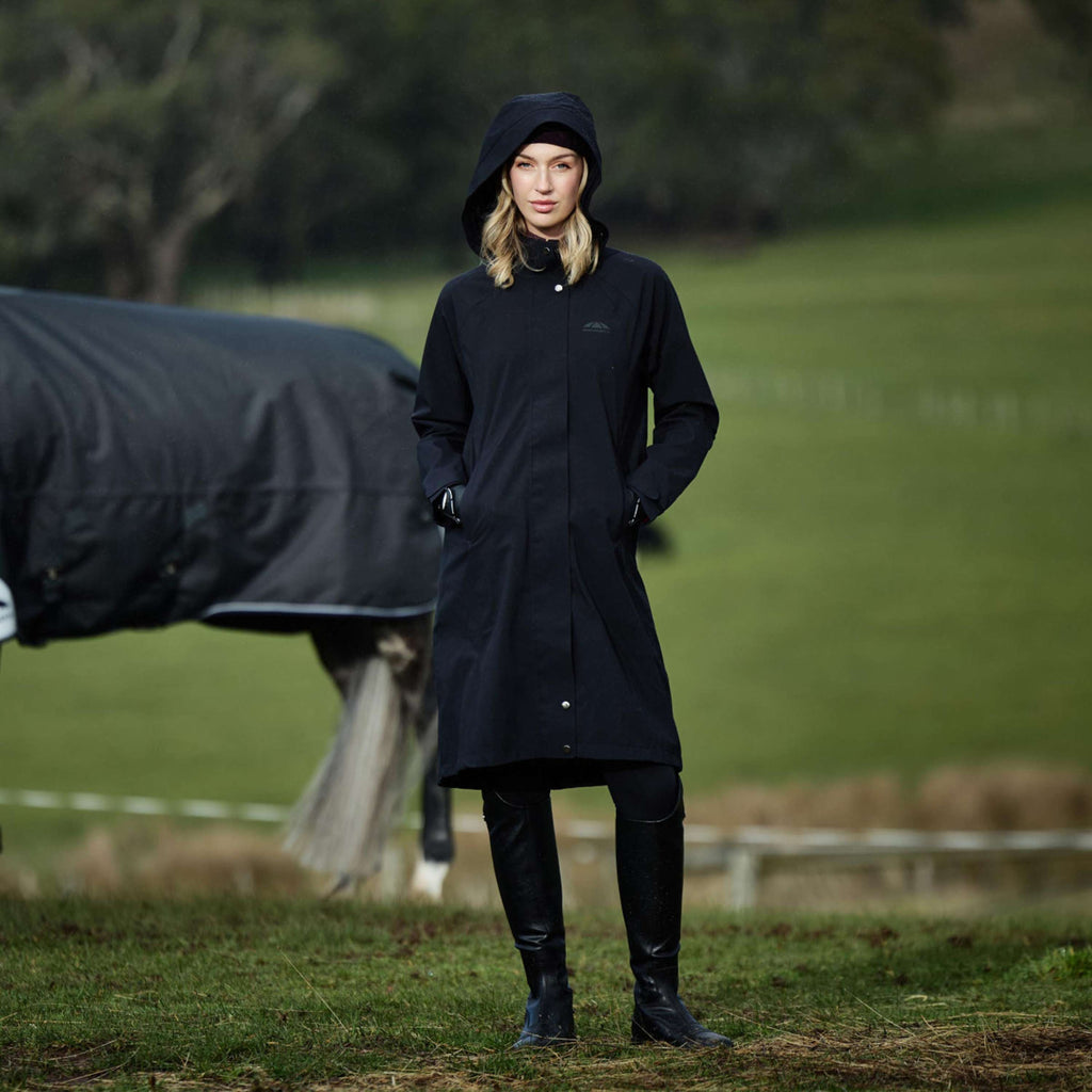 WeatherBeeta Długi Płaszcz Windbreaker Reflective Longline Czarny