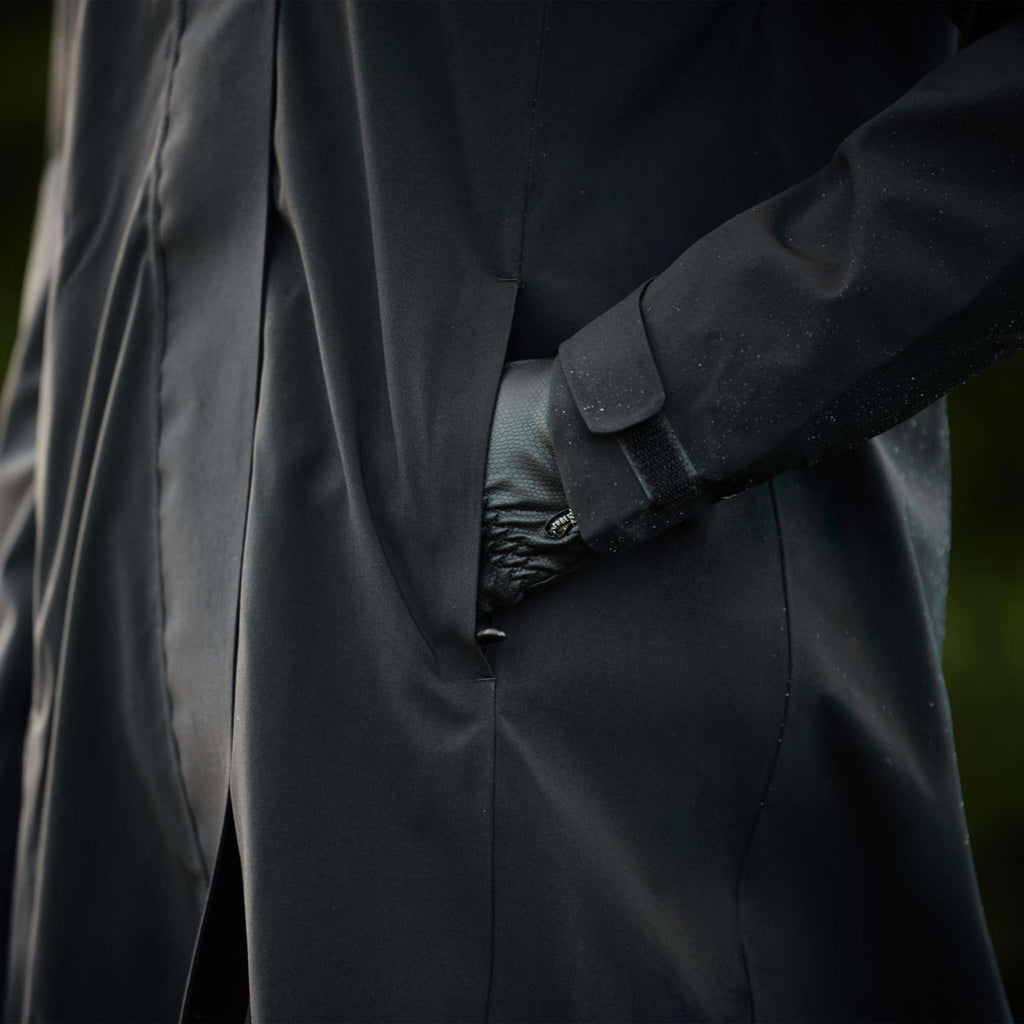 WeatherBeeta Długi Płaszcz Windbreaker Reflective Longline Czarny