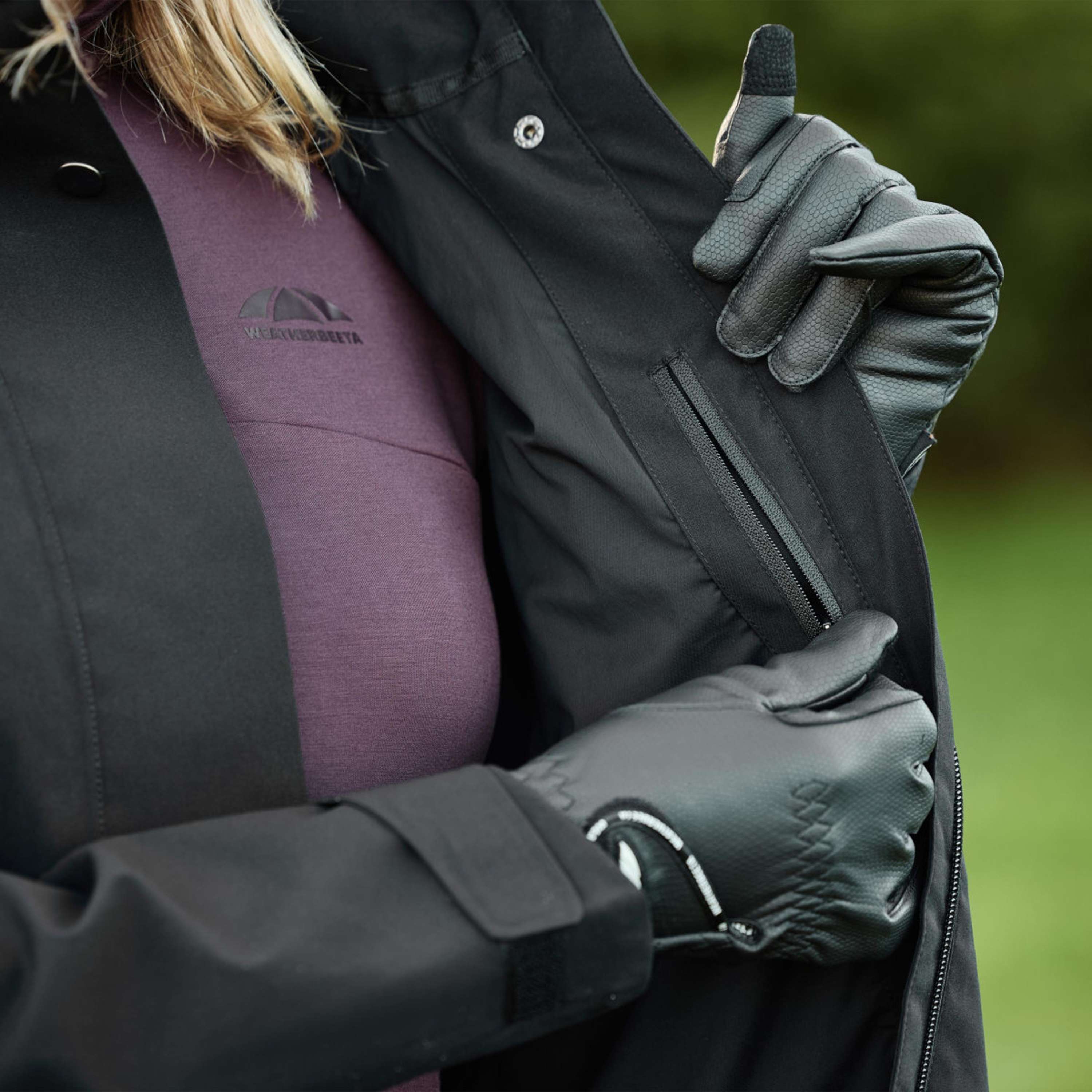 WeatherBeeta Długi Płaszcz Windbreaker Reflective Longline Czarny