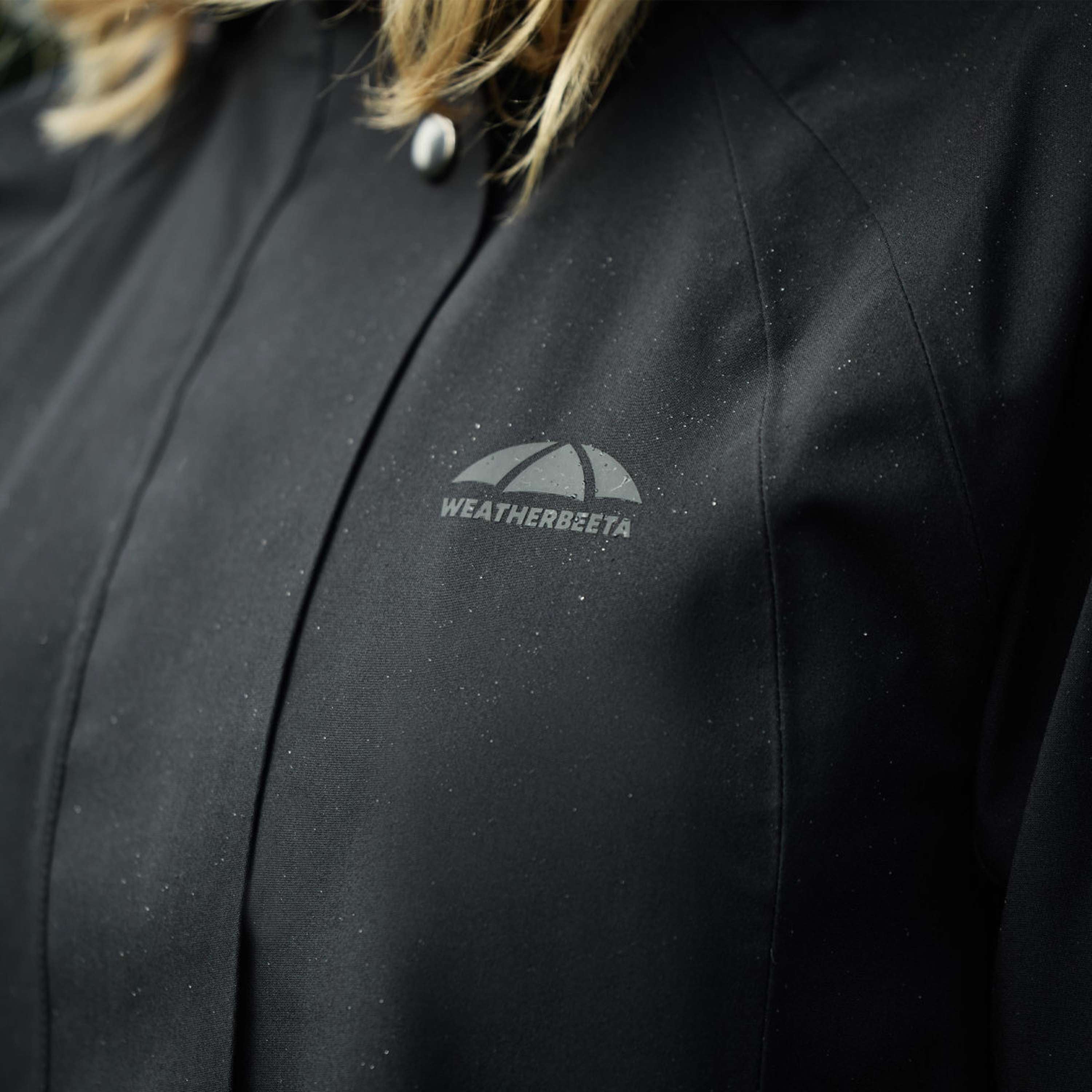 WeatherBeeta Długi Płaszcz Windbreaker Reflective Longline Czarny
