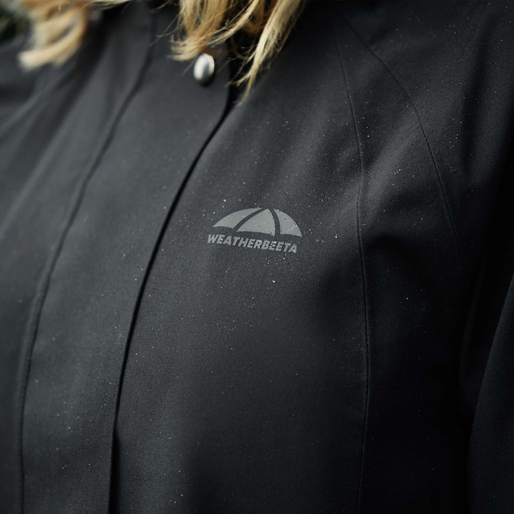 WeatherBeeta Długi Płaszcz Windbreaker Reflective Longline Czarny