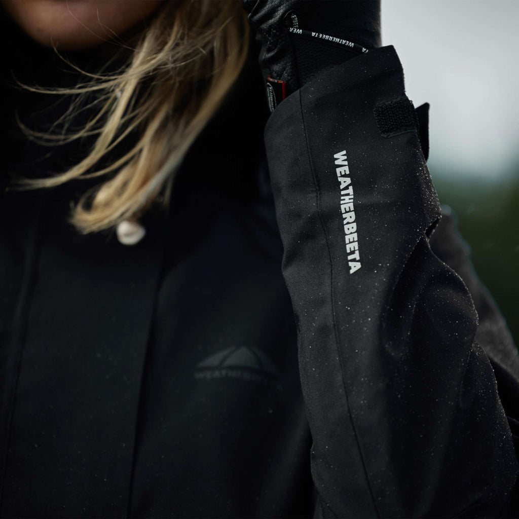 WeatherBeeta Długi Płaszcz Windbreaker Reflective Longline Czarny