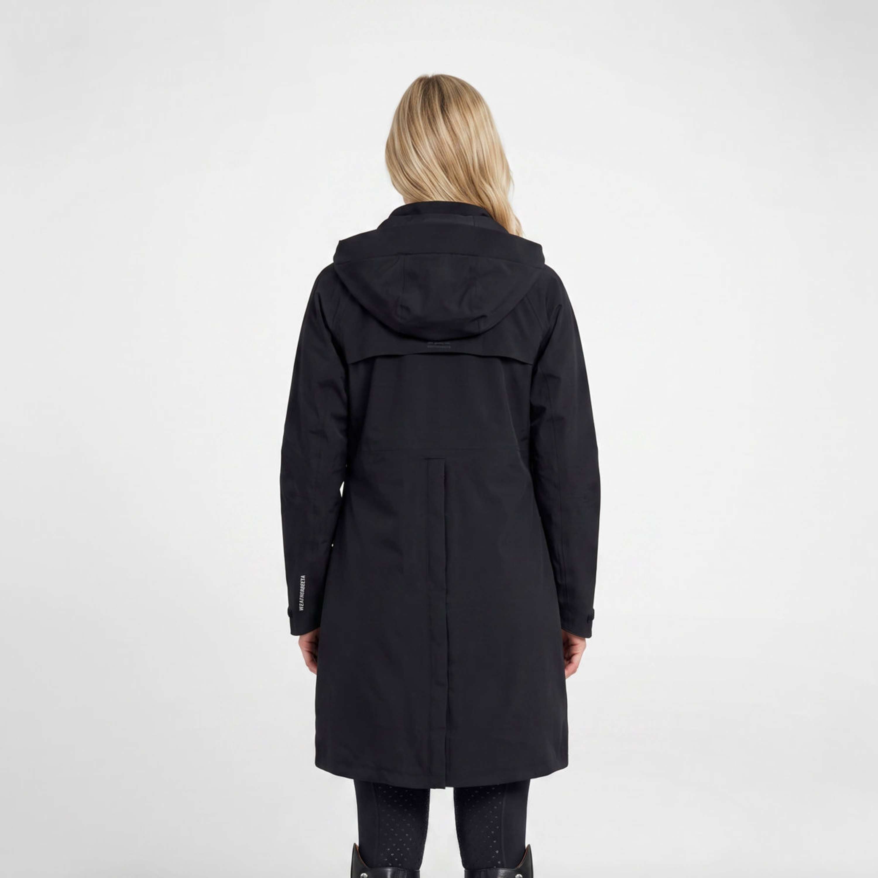 WeatherBeeta Długi Płaszcz Windbreaker Reflective Longline Czarny